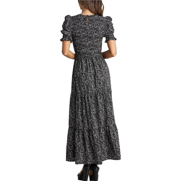 BTFBM Women Casual Summer Dresses 2025 Spring Crew Neck Ruffle Short Sleeve - Picture 2 of 7